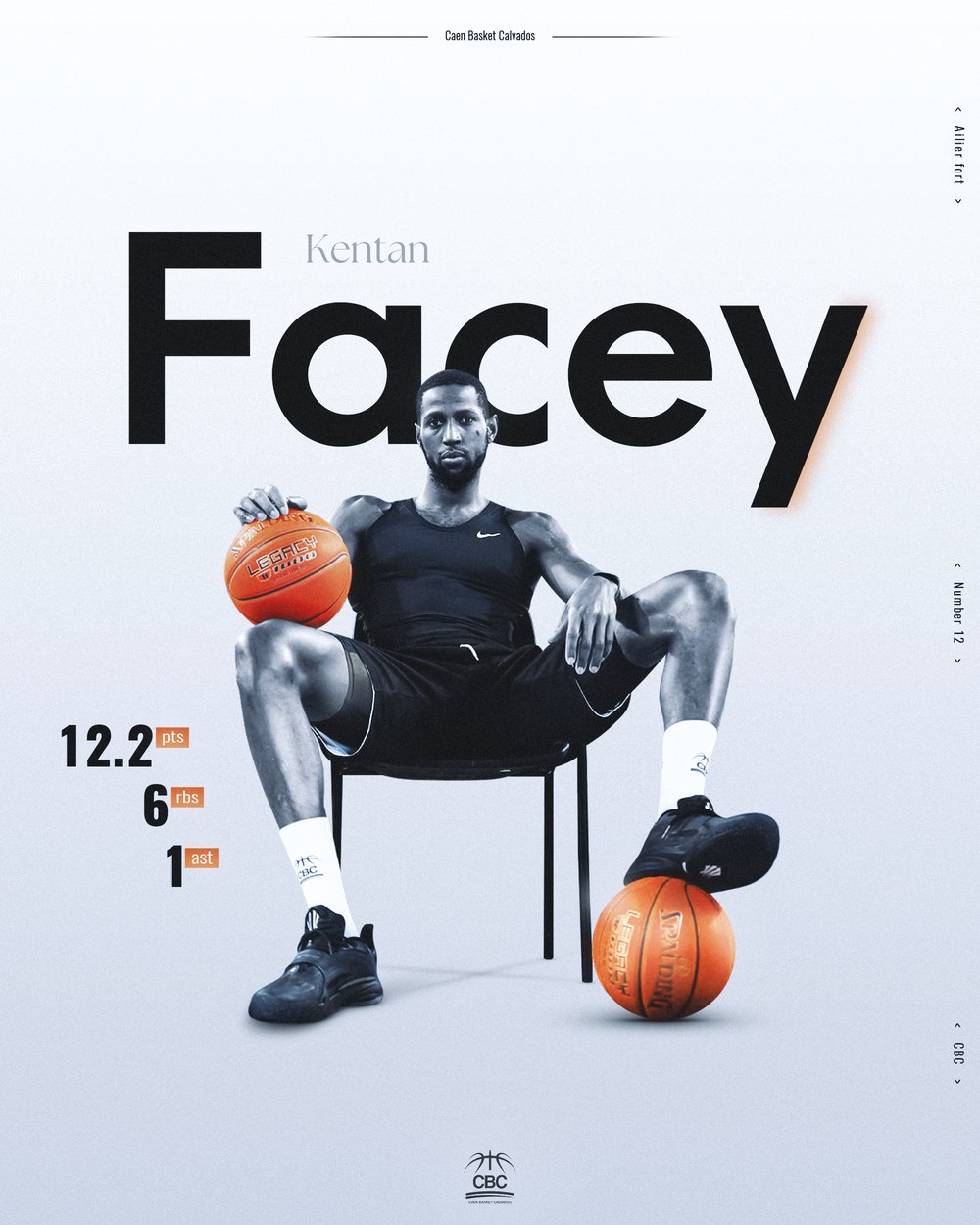 Affiche Kentan Facey, Caen Basket Calvados