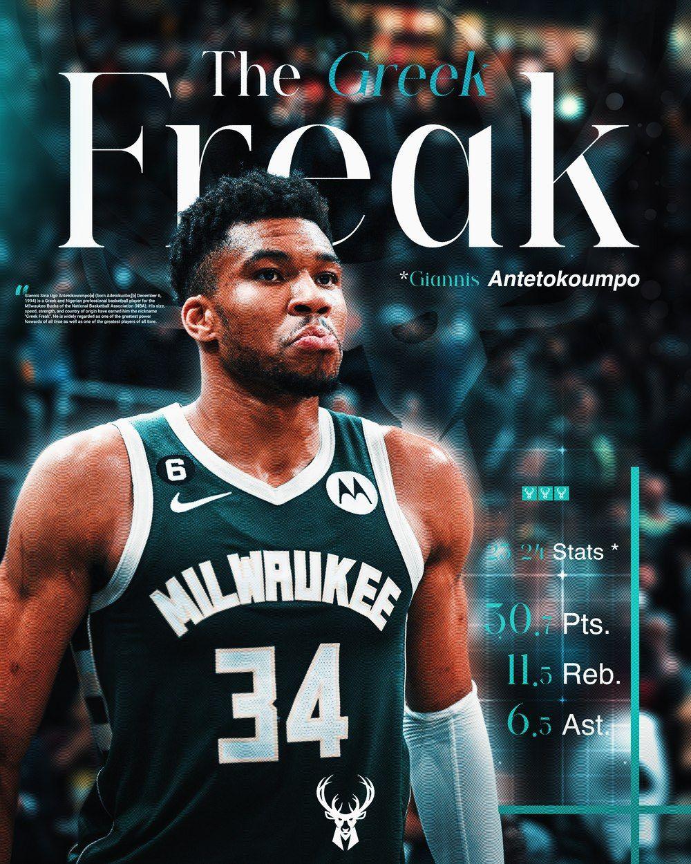 Affiche Giannis Antetokounmpo, Milwaukee Bucks