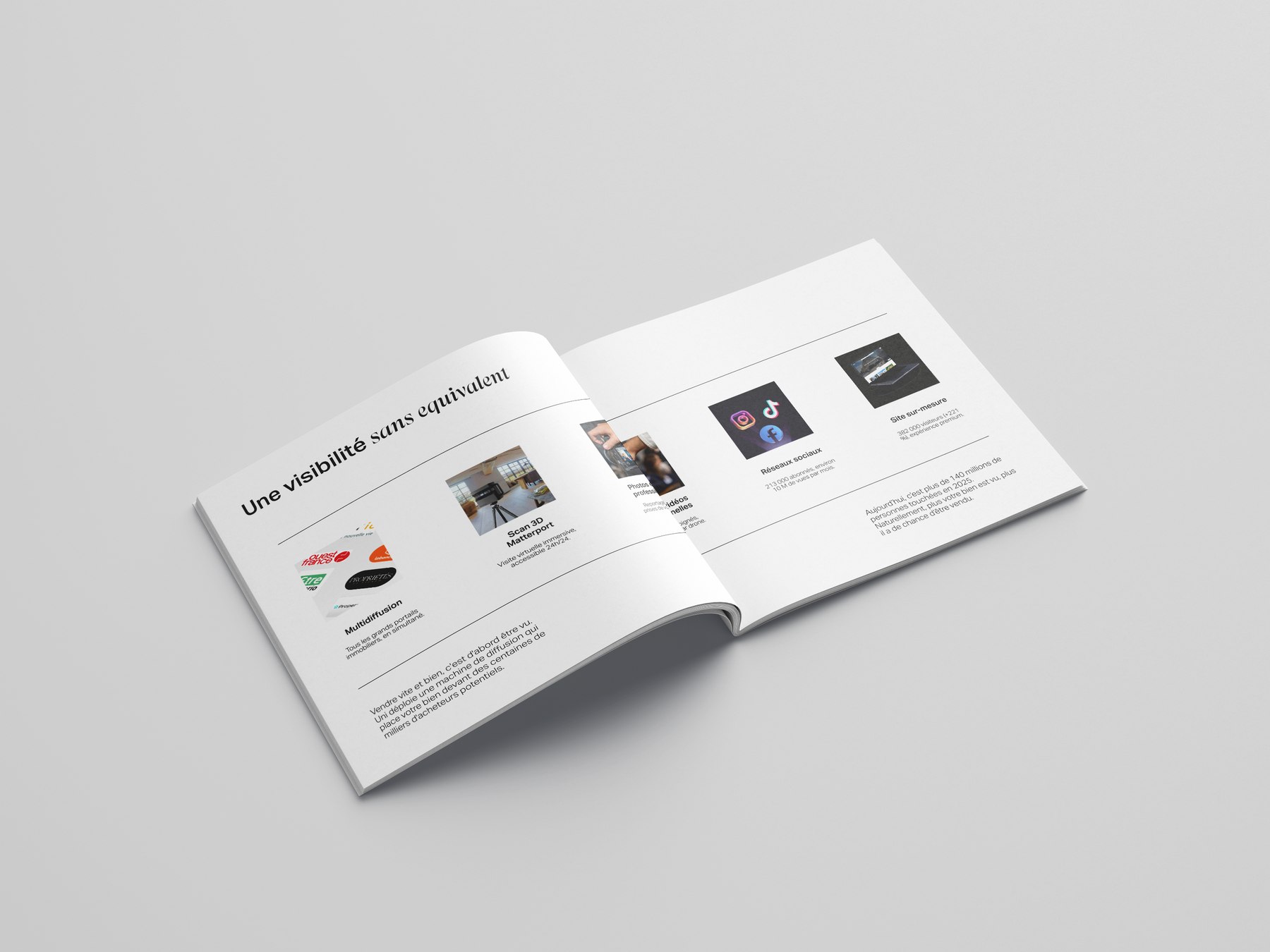 Page présentant les canaux de diffusion et de visibilité