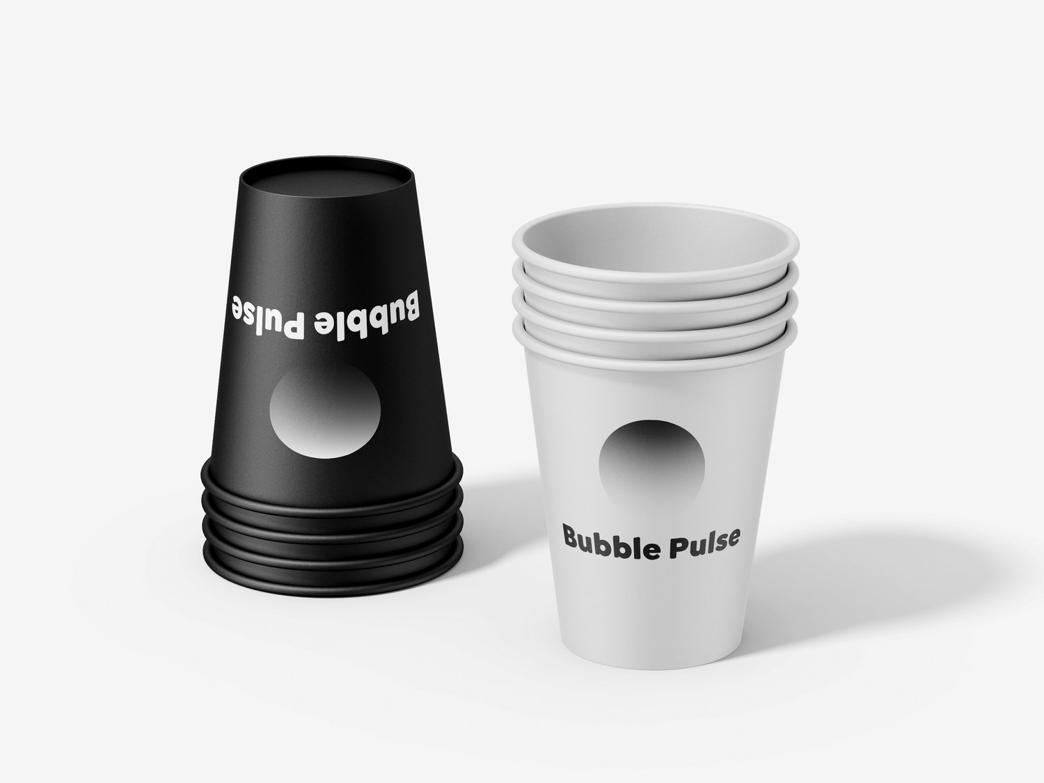 Gobelets Bubble Pulse en noir et blanc