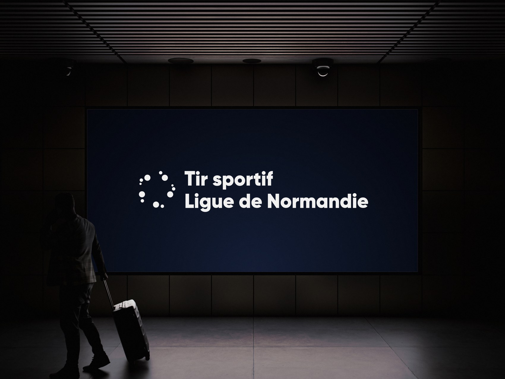 Affichage digital du logo dans un lieu de passage